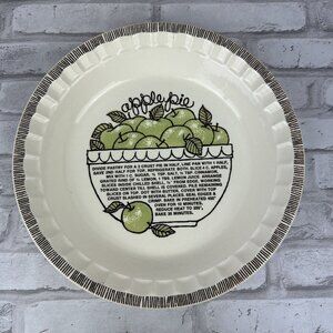 Royal China By Jeannette Recipe Series Apple Pie Deep Dish Pie Plate 11" Vintage